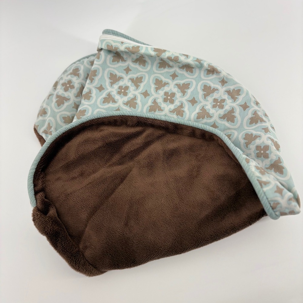 Nursing Pillow Case Cover Baby Feeding Support Blue Brown‎ Geometric Pattern